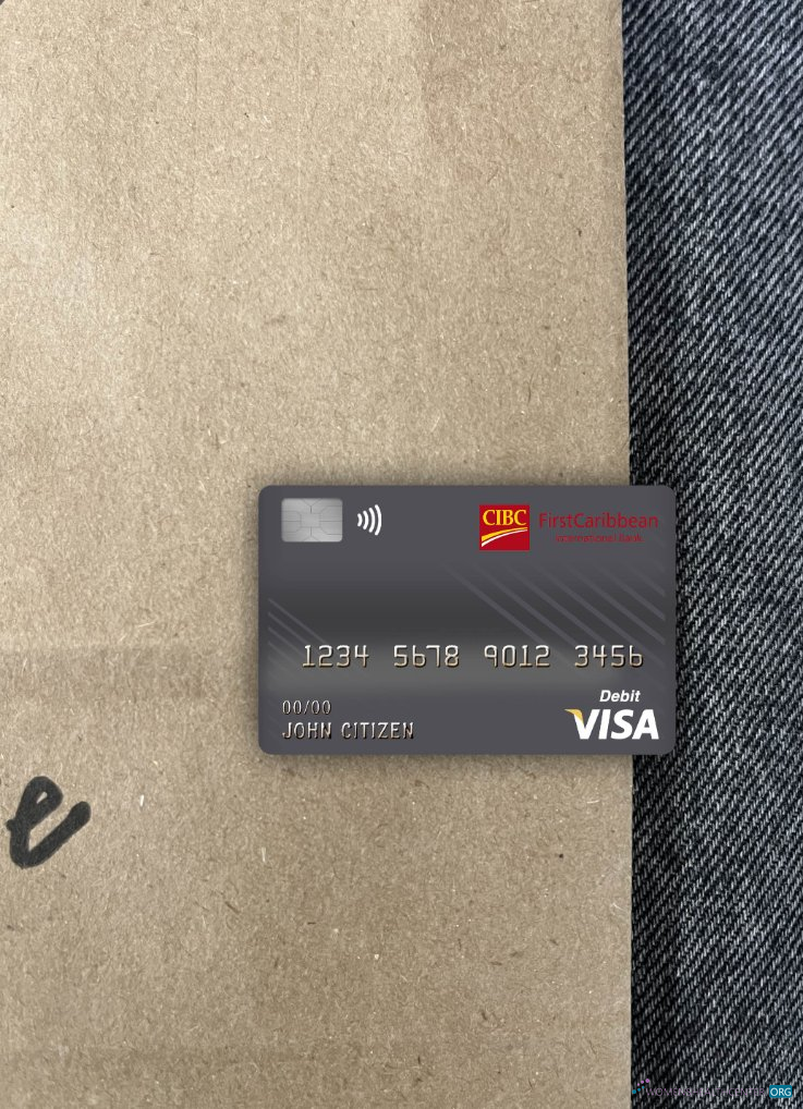 Dominica Cibc first caribbean international bank visa debit card photolook front